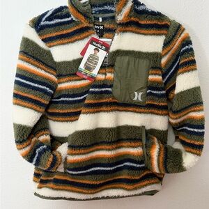 Hurley Boys Sherpa Quarter Zip with Stripes